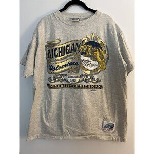 Vintage 90s single stitch Capitol Graphics Michigan Wolverines sz XL gray